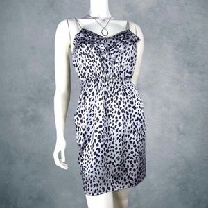 EVERLY GREY LEOPARD SPAGHETTI  STRAP SHORT DRESS